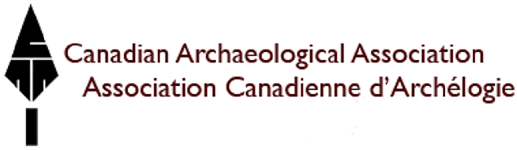 The logo of the Canadian Archaeological Association/Association Canadienne d'Archelogie. A trowel features the letters C, A, A, next to the organization's name