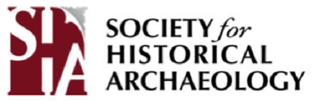 The stylized logo of the Society for Historical Archaeology. A large "H" features an "S" at the top left and an "A" at the bottom right. The top right is peeling away like a stamp. The full name of the organization appears to the right