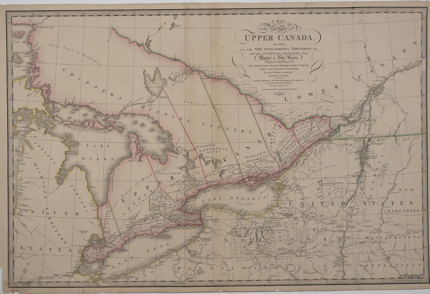 A Map Of The Province Of Upper Canada Describing All The Settlements And Townships 1818 